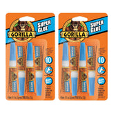 Gorilla 超级胶水,透明胶,4 支 3 克管(2 个装) - 用于项目和维修的多用途和快速设置