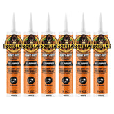 Gorilla Heavy Duty Construction Adhesive, White Glue, 9 Ounce Cartridge (Pack of 6) - Gap Filling and Waterproof