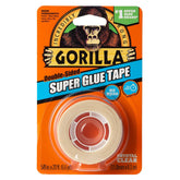 Gorilla Super Glue Tape, Multi-Purpose, Permanent, Double Sided, High Tack, 5/8in x 20ft, Clear (Pack of 6)