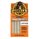 Gorilla 可拆卸安装油灰可重复使用和可重贴胶粘剂 168 片预切正方形(1 件装)可容纳 2 磅。教师学生家长返校用品,室内室外