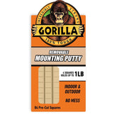 Gorilla Mounting Putty, Natural Tan Color, 84 Pre-Cut Squares (Pack of 1) - Non-Toxic Removable & Repositionable Wall Putty