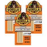 Gorilla 可拆卸安装油灰可重复使用和可重贴粘合剂 84 片预切正方形(3 件装)可容纳 2 磅返校用品,适合教师学生父母,室内室外