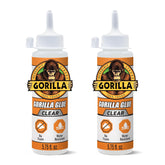 Gorilla Clear Glue, 5.75 Ounce Bottle (Pack of 2) - Crystal Clear, All Purpose, and Water Resistant