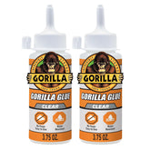 Gorilla Clear Glue, 3.75 Ounce Bottle (Pack of 2) - Crystal Clear, All Purpose, and Water Resistant