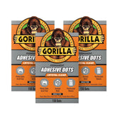 Gorilla Permanent Adhesive Dots, Double-Sided, Clear, 0.5" Diameter, 150 Pieces (Pack of 3) - No Mess, Photo Safe