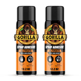 Gorilla Ultimate Spray Adhesive, Multi-Purpose Web Spray Contact Glue, Instant Aggressive Tack, Adjustable Nozzle, White, 12.2 oz (Pack of 2), Bonds Wood, Metal, Plastic, Leather & Fabric