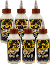 Gorilla Ultimate Waterproof Wood Glue, Natural Wood Color, 8 Ounce (Pack of 6) - Waterproof for Indoor or Outdoor Projects and Repairs