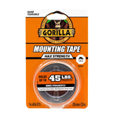 Gorilla Max Strength Mounting Tape, 1" x 60" (Pack of 1), Reinforced Mesh Backing, Holds up to 45 lbs, Double-Sided Tape with Instant Hold, Permanent Indoor Bond for Classroom and Study Space Setup