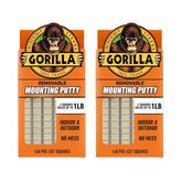 Gorilla Removable Mounting Putty Reusable & Repositionable Adhesive 168 Count Pre-Cut Squares (Pack of 2) Holds 2 lbs. Back to School Supplies for Teachers Students Parents, Indoor Outdoor