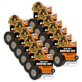 Gorilla Heavy Duty Double Sided Mounting Tape, Black Tape, 1" x 120" (Pack of 12) - Weatherproof for Indoor or Outdoor