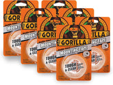 Gorilla Tough & Clear; Double Sided Mounting Tape; Weatherproof; 1" x 60"; Clear; (Pack of 7)