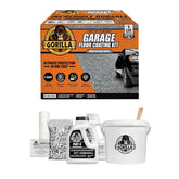 Gorilla Epoxy Garage Floor Coating (7 pc) Kit, 1-Car, Concrete Flooring, 100% Solids, Superior Adhesion, Incredibly Durable High Gloss Gray Finish, 275 sq. ft. Coverage