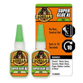 Gorilla Super Glue Gel XL, Clear Glue, 25 Gram (Pack of 2) - All Purpose and Fast Setting for Projects and Repairs