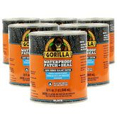 Gorilla Patch & Seal Liquid Rubber Waterproof Sealant, Black, 32 Ounce (Pack of 6) - Seals Out Water, Air, and Moisture