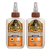 Gorilla 木胶,天然木色,4 盎司(约 113.4 克)瓶装(2 件装)- 防水,适用于室内或室外项目和修理