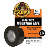 Gorilla - 重型双面安装胶带,防风雨,2.54 厘米 x 152.40 厘米,黑色(12 件装)