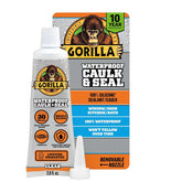 Gorilla 100% Silicone Caulk, Waterproof Sealant, 2.8oz Squeeze Tube (Pack of 1) – Clear -10 Year Mold Resistant Kitchen, Window, Bath, Marine, Door and More