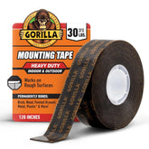 GORILLA Heavy Duty Double Sided Mounting Tape, Black Tape, 1" x 120" (Pack of 6) - Weatherproof for Indoor or Outdoor