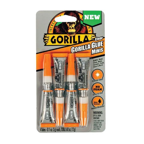 Gorilla Clear Glue, Four 3 Gram Tubes (Pack of 6) - Crystal Clear, All Purpose, and Water Resistant