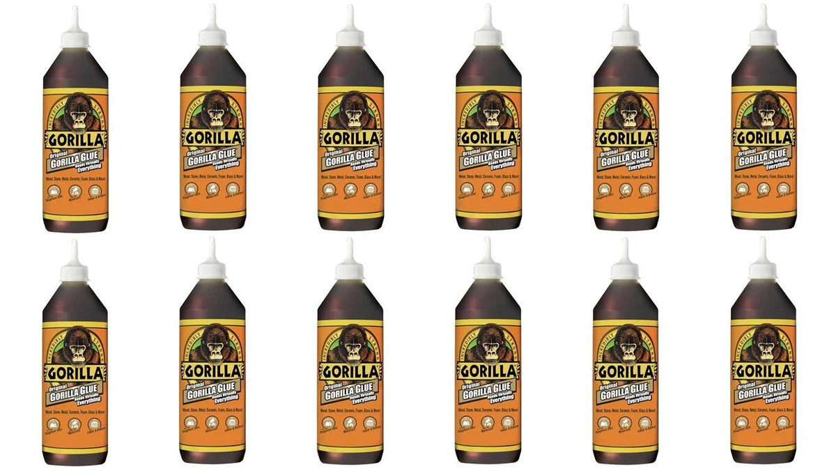Gorilla Original Waterproof Polyurethane Glue, 36 ounce Bottle, Brown, (Pack of 12)