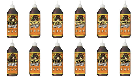 Gorilla Original Waterproof Polyurethane Glue, 36 ounce Bottle, Brown, (Pack of 12)