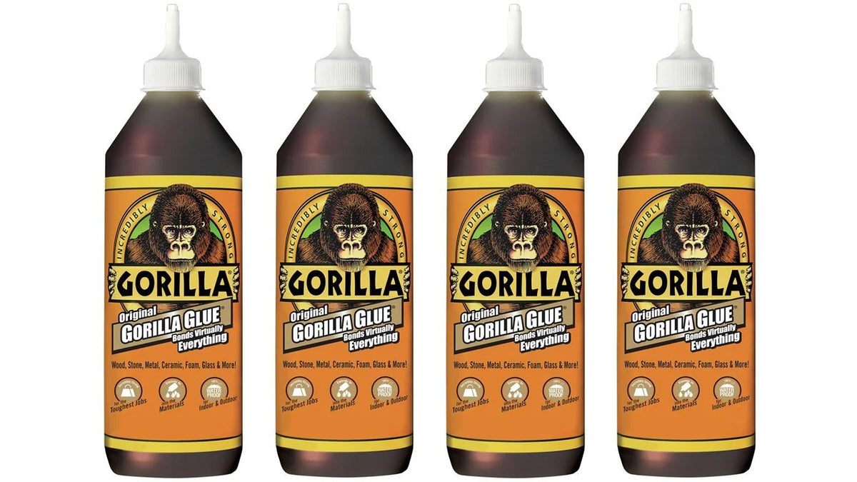 Gorilla Original Waterproof Polyurethane Glue, 36 ounce Bottle, Brown, (Pack of 4)