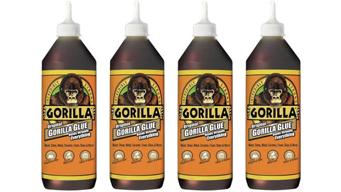 Gorilla Original Waterproof Polyurethane Glue, 36 ounce Bottle, Brown, (Pack of 4)