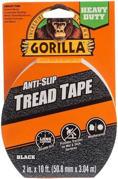 Gorilla 104921 Anti-Slip Tread Tape, 2-in. x 10-Ft Roll - Quantity 4