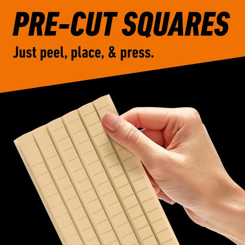 Gorilla Removable Mounting Putty Reusable & Repositionable Adhesive 168 Count Pre-Cut Squares (Pack of 1) Holds 2 lbs. Back to School Supplies for Teachers Students Parents, Indoor Outdoor