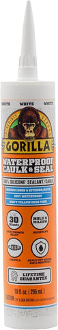 Gorilla White 100 Percent Silcone Sealant Caulk and Newborn 189D Drip Free Caulking Gun