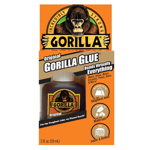Gorilla Original Gorilla Glue, Brown, Waterproof Polyurethane Glue, 2 Ounce (Pack of 10) - Expands Into Materials, All Purpose