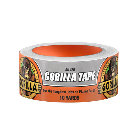 Gorilla Duct Tape, 1.88 in x 10 yd, Silver (Pack of 1) - Utility, Triple Layer Strength, Indoor & Outdoor, Weather Resistant Shell
