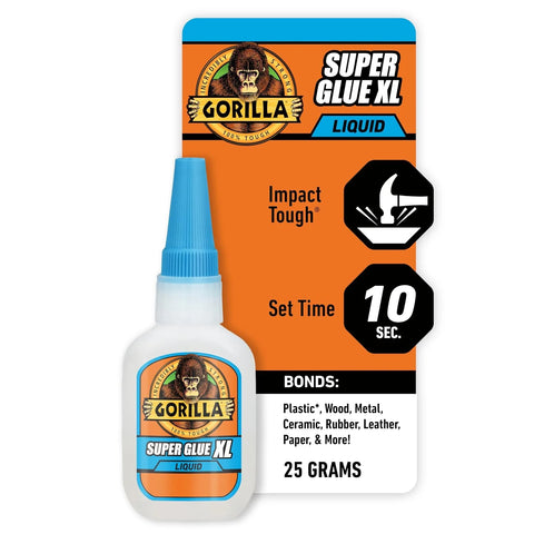Gorilla Super Glue XL, Clear Glue, 25 Gram (Pack of 1) - All Purpose and Fast Setting for Projects and Repairs
