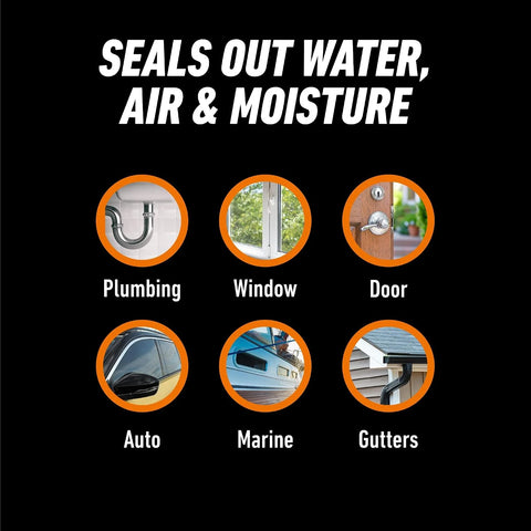 Gorilla Ultimate Sealant Kitchen & Bath Caulk, Paintable & Waterproof, 9 oz Cartridge, White