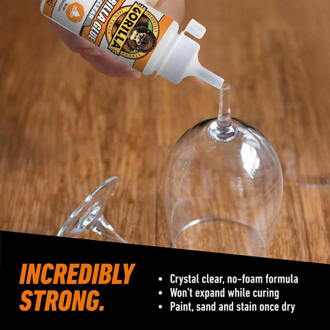 Gorilla Clear Glue, 3.75 Ounce Bottle (Pack of 2) - Crystal Clear, All Purpose, and Water Resistant