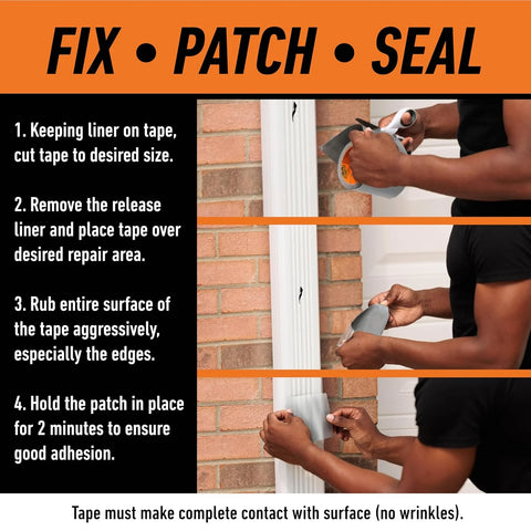 Gorilla Waterproof Patch & Seal Tape, Clear Tape, 4" x 8' (Pack of 4) - Permanent Weather Resistant Seal for Leaks and Repairs