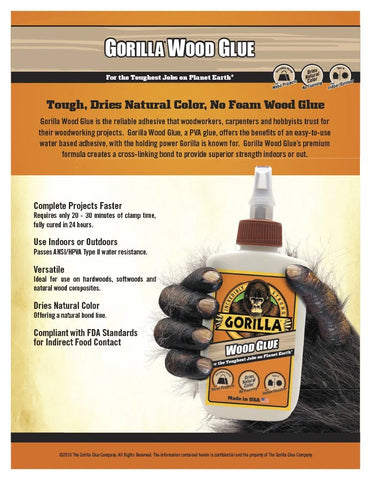 Gorilla Wood Glue, 8 ounce Bottle, (Pack of 7)