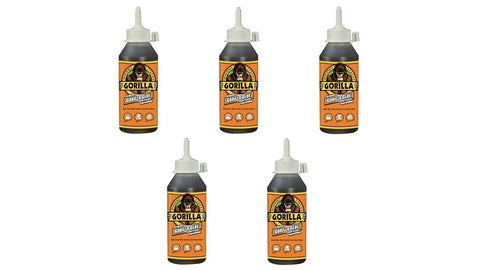 Gorilla Original Gorilla Glue, Brown, Waterproof Polyurethane Glue, 8 Ounce - Expands Into Materials, All Purpose (Pack of 5)