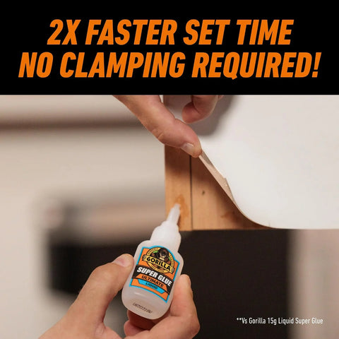 Gorilla Ultimate Super Glue, Clear Glue, 15 Grams (Pack of 1) - Fast-Setting Cyanoacrylate for Quick Fixes & Repairs with Anti-Clog Cap