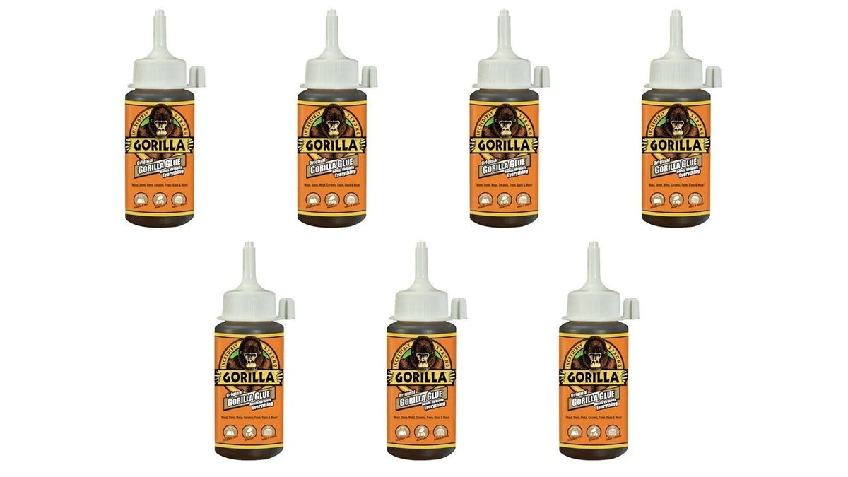 Gorilla Original Waterproof Polyurethane Glue, 4 ounce Bottle, Brown, (Pack of 7)