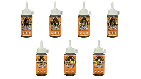 Gorilla Original Waterproof Polyurethane Glue, 4 ounce Bottle, Brown, (Pack of 7)