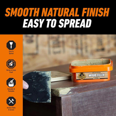 Gorilla All Purpose Wood Filler Wood Repair Kit with Putty Knife and Sanding Block