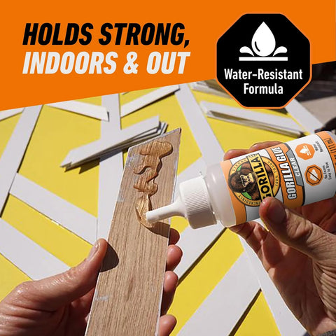 Gorilla Clear Glue, 3.75 Ounce Bottle (Pack of 8) - Crystal Clear, All Purpose, and Water Resistant
