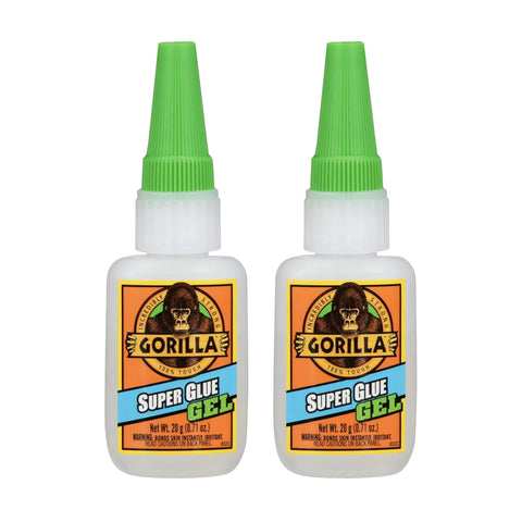 Gorilla Super Glue Gel, Clear Glue, 20 Gram (Pack of 2) - All Purpose and Fast Setting for Projects and Repairs