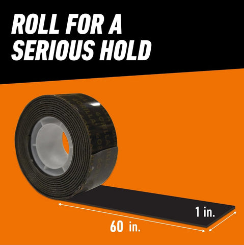 Gorilla Heavy Duty Double Sided Mounting Tape, 1" x 60" (Pack of 2) Holds up to 30lbs, Industrial Strength Adhesive for Homework Stations, Classroom Setup & Student Projects, Indoor & Outdoor