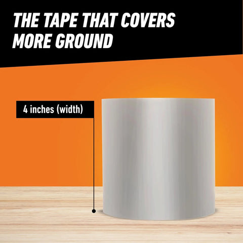 Gorilla Waterproof Patch & Seal Tape, Clear Tape, 4" x 8' (Pack of 4) - Permanent Weather Resistant Seal for Leaks and Repairs