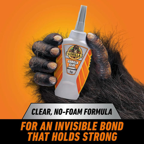 Gorilla Glue Micro Precise Clear Glue, 5 Gram (Pack of 2) - Crystal Clear, All Purpose, and Water Resistant