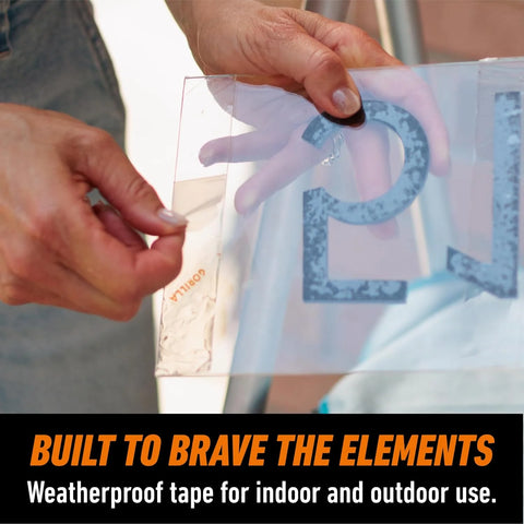 Gorilla Tough & Clear Double Sided Mounting Tape, Clear Tape, 1" x 150" (Pack of 12) - Weatherproof for Indoor or Outdoor