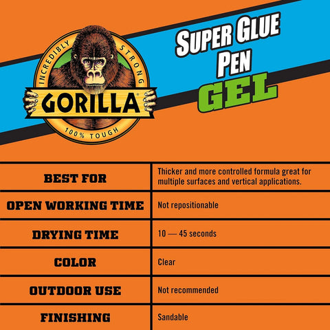 Gorilla Super Glue Gel Pen, 5.5 Gram (Pack of 2)