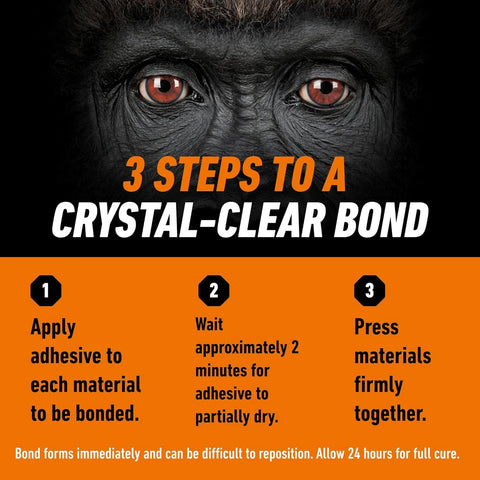Gorilla Fabric Glue, 100% Waterproof, No Sew Solution, Washer/Dryer Safe, Permanent Bond, 2.5fl oz/73ml, Clear, (Pack of 3))